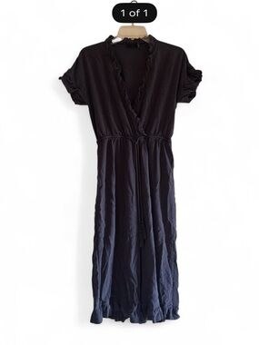 Cotton/linen jumpsuit with ruffles